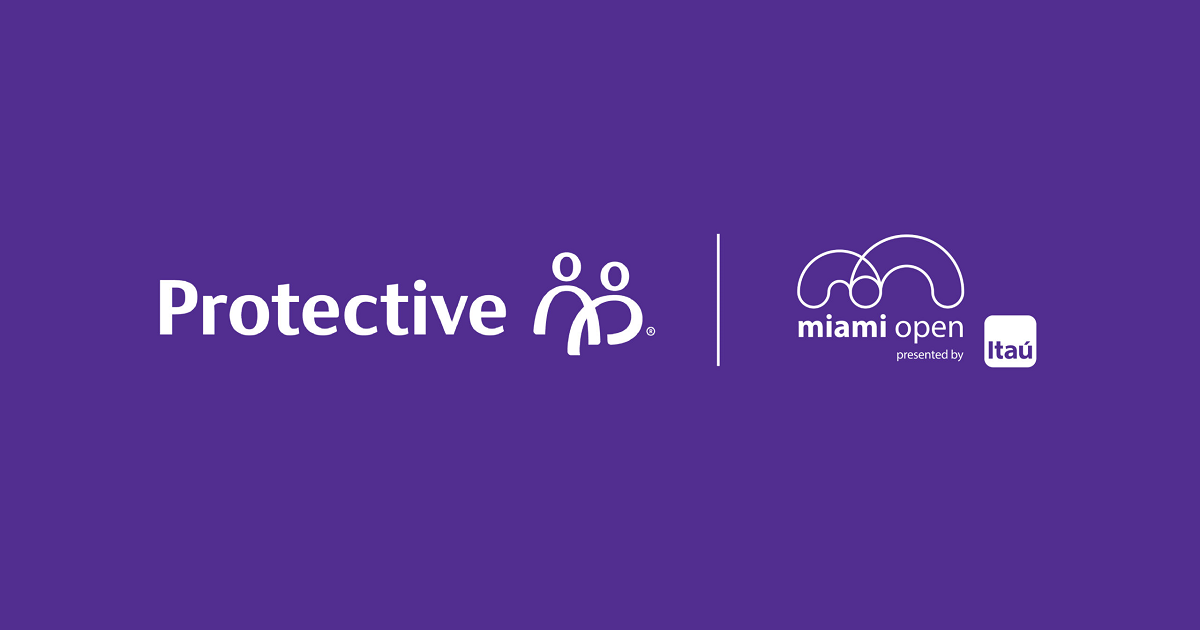 Protective logo and Miami Open logo on indigo background