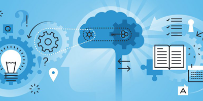 A graphic depicting the process of an innovative thought.