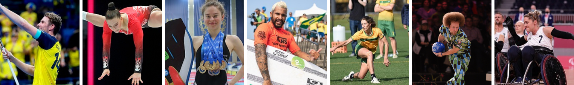 Collab of AOTM recipients performing their sport 